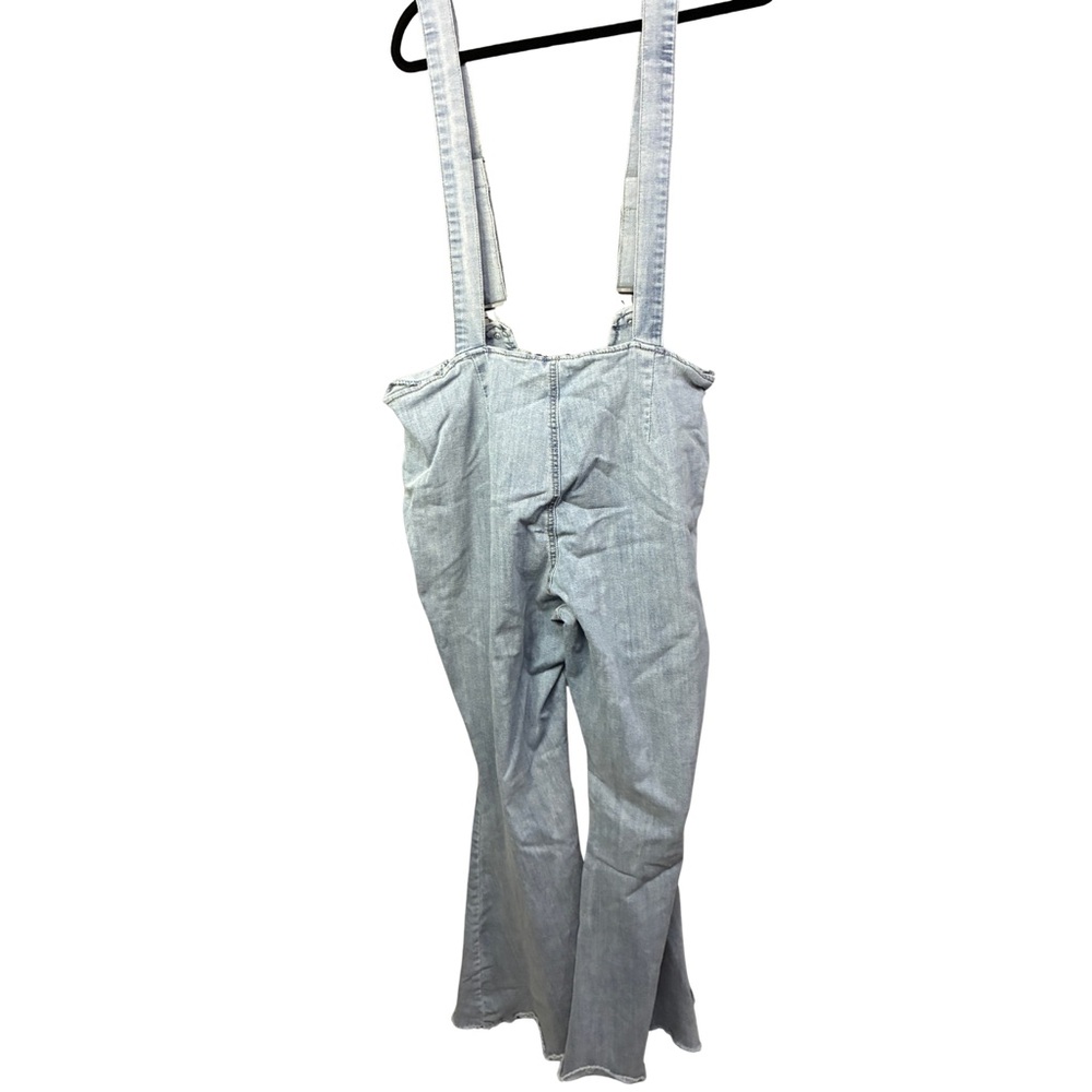 Traffic Light Wash Denim Overalls in Pale Blue